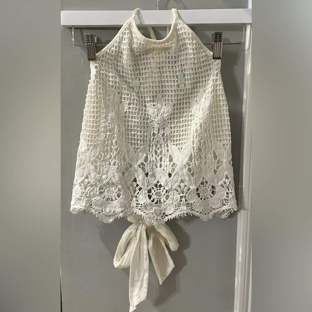 EXPRESS CROCHET OPEN BACK HALTER TOP